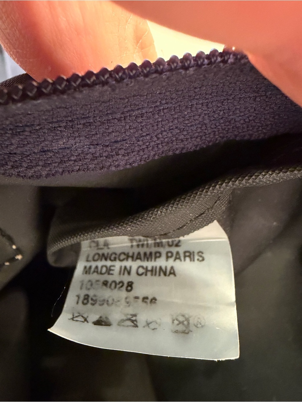 Longchamp La Pliage Tote Navy Blue Nylon Leather Classic Authentic - Picture 9 of 16